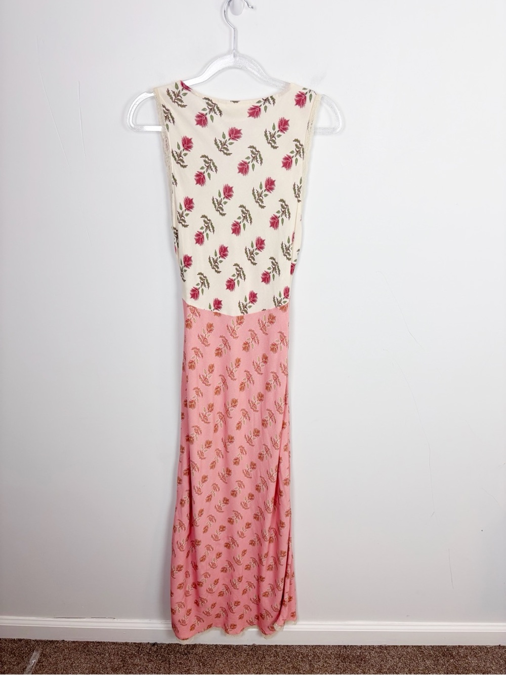 VRG GRL Novella Bias Cut Boheme Floral Lace Trim Dress Size 10 - Picture 10 of 11
